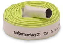 Ø 1 1/2 tum - 38 mm, 10 m flat slang | Byggslang | Industrislang | Syntetiskt gummi, vit med grönt, 10 bar, -20°C till +60°C