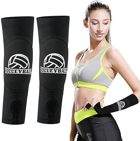 HORREX Volleyball Armschoner Unterarmschutz Armschoner Kinder Sportarmbänder Unterarm KompressionSmanschette Volleyball Armstulpen Ärmel Elastische Volleyball Armschoner Volleyball Damen