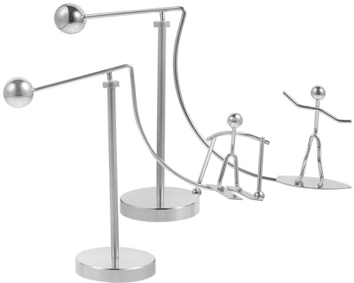 TOVINANNA 2stücke Metall Balance Ornament Tisch-wackelspielzeug Balance-Spielzeug aus Eisen Schreibtischdekoration Kreatives Wohnzimmerornament Metallfigur für Regaldekoration