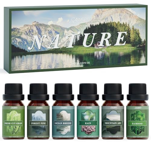 SALUBRITO Natur Ätherische Öle Set, Naturrein Duftöl für Diffuser, Kerzenherstellung – Regen, Meeresbrise, Kiefer, Bergluft, Bambus, Geschenkset für Frauen