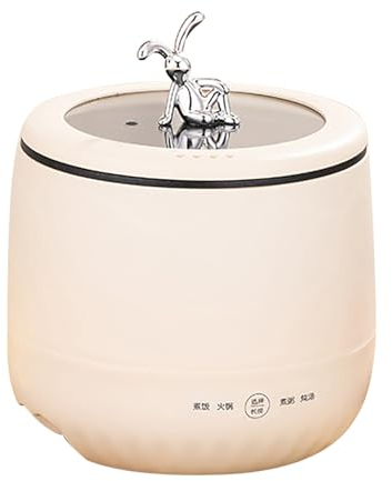 Haofy Olla Arrocera De 1.8L, Material Plástico, Opciones De Cocción Versátiles, Alta Potencia, Sirve para 2 Personas Diseño Compacto (Beige)