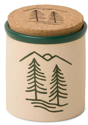 Paddywax Holiday Candles Cypress & Fir Ceramic Luxury Artisan Scented Candle, 226g, Dark Green Dune Trees