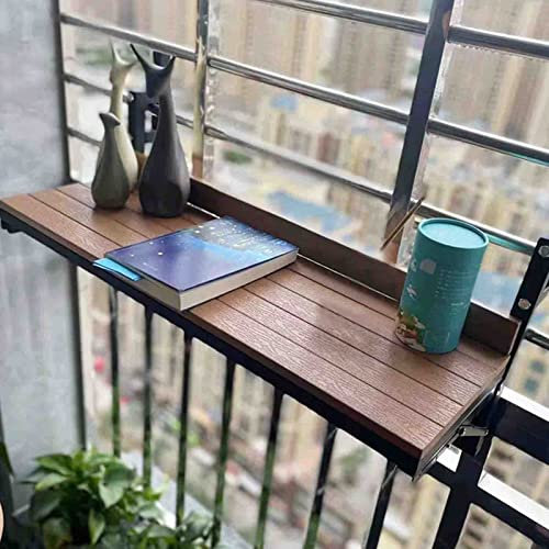 Miuxe Hängende Geländertische Für Draußen, Balkongeländer Deck Bar Tisch - Verstellbare Der Wand Montierte, Klappbare Beistelltische, Leichte Schwebende Regale, Ausklappbare Arbeitsplatte Für Garten
