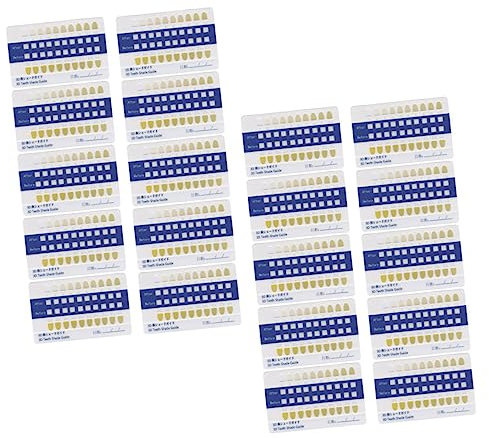 minkissy 40pièces Nuancier Dentaire Cartes De Contraste Couleur Blanc Pour Blanchiment Dentaire Guide Des Teintes Bucco-dentaires