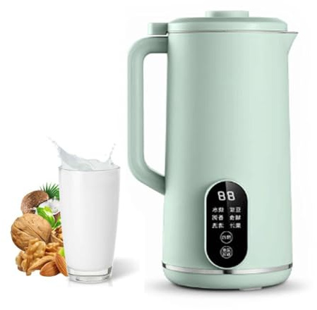 HLGKBY 6 in1 Soy & Nut Milk Maker, 650ML Automatic Nut Milk Maker with 10 Blades, Juice Soup Maker with Delay Start, Keep Warm, Self-Cleaning for Almonds, Oats, Soybeans, Fruits