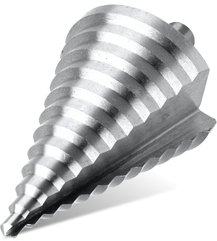 Woltersberger® Punta a gradini HSS con codolo triangolare da 12 mm, punta conica Ø 6 – 60 mm, punta conica a 12 livelli, adatta a qualsiasi mandrino, ideale per metallo, legno, plastica