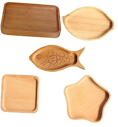 Alipis Natürliche Buche Zum Servieren Von Kinderspeisen Teller Obst Brotgerichten Snacks Quadratische Form 13 X 13 X 1 2 cm