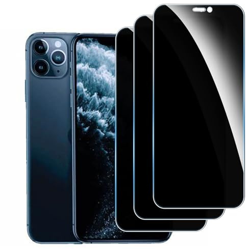 [3 Stück] Sichtschutzfolie für iPhone XS Max/iPhone 11 Pro Max Panzer Schutz Glas, 9H Härte Sichtschutz, Frei von Kratzern Folie,Ultrabeständig,Frei von Kratzern, [Anti-Spion] Privacy Displayschutz