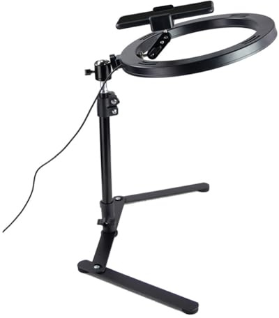 Correa Desktop Led Selfie Remote Ring Light Phone Stand Holder Circle Fill Video Lamp Cooking Photography Lighting Ringlight with Tripod Stand