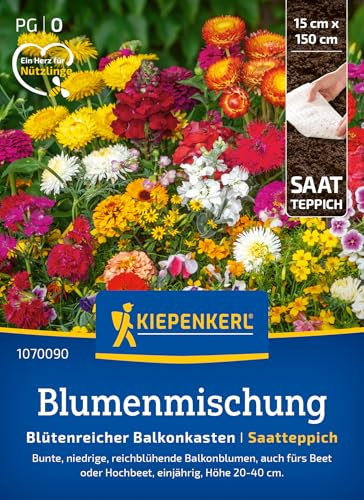 Kiepenkerl Blumensamen-Mischung Blütenreicher Balkonkasten 1070090 - Farbenfrohe Blumensamenmischung für kreative Pflanzungen - Wildblumensamen, Blumenwiese