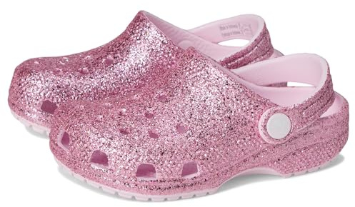 Crocs Unisex Kid Classic Glitter Clogs (Toddler) Pink Milk 4 Toddler Medium