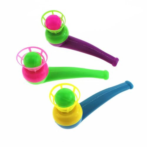 Genérico Bolas flotantes de Tubo de soplado - Tubo Flotante de soplado | Divertido Juego de Equilibrio de Bolas con Pipa de soplado | Suministros navideños de Colores aleatorios | Rellenos Bolsa