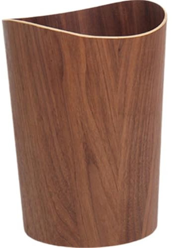 Lpitoy Papelera De Madera para Oficina En Casa, Papelera Redonda De Madera, Ligera, Resistente para Debajo del Escritorio, Cocina, Dormitorio