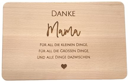 Muttertagsgeschenk Idee - Frühstücksbrettchen aus Holz mit hochwertiger Gravur für die Beste Mama