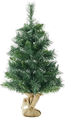SALCAR 60 cm Kleiner künstlicher Weihnachtsbaum mit Zementbasis – für Weihnachtsdekoration im Innenbereich, ideal als Tischbaum