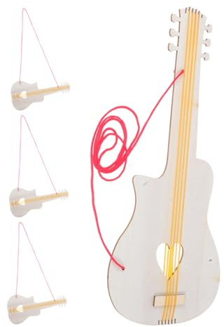 minkissy 4pezzi Chitarra in Legno Per Ragazzo Pittura Da Te e Artigianato Per Educatio Musicale Ragazzo e Progetti Creativi