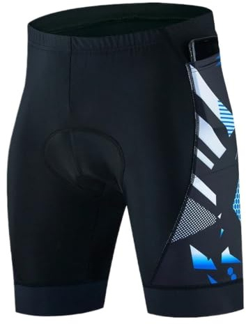 XIEHYA Short Cyclisme Short de Cyclisme Respirant avec Rembourrage en Gel 20D, Pantalon de VTT Tout-Terrain, vêtements for Hommes pour Les Sports Cyclistes(Black02,5XL)