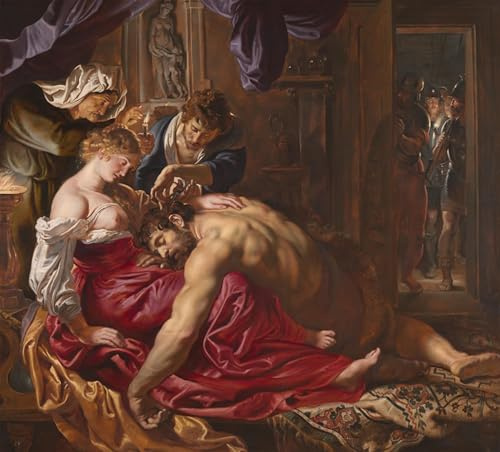 POSTERIIk Dipinti Famosi Murale Tela Vintage Quadri Sansón y Dalila de Peter Paul Rubens per L'arredamento del Soggiorno 60x90cm