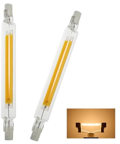 Aseoacc R7S LED 118mm Dimmbar 20W COB Lampen Warmweiß 3000K 2000LM, Ersatz für 200W J118mm Halogenstab, 220-240V,360°Abstrahlwinkel, Beleuchtung für Zuhause/Außenbeleuchtung, 2 Stück