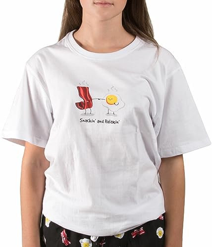 Pavilion Gift Company - T-Shirt - Pajama Shirt - Button-Down - Short Sleeve Unisex-Adult S White