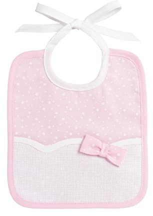 Filet - Weiches Lätzchen, ganz aus weicher Baumwolle mit einem Aida-Einsatz zum Sticken, ideal für Babys und Kleinkinder, 100% Made in Italy
