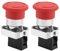 2 Piezas Interruptores de Emergencia Para Señal Roja, Interruptor de Botón de Parada de Emergencia 22mm XB5