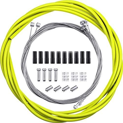 4 Pezzi Kit di Cavo Freno Interno Bici Universale Cavo del Freno della Bicicletta di Ricambio per Bici da Montagna e Bici da Strada (Verde)