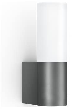 Steinel LED Außenleuchte L 605, ohne Sensor, 11,3 W Wandleuchte, warmweiße Wandlampe mit 729 lm, Aluminium, Opalglas, Anthrazit, Grau