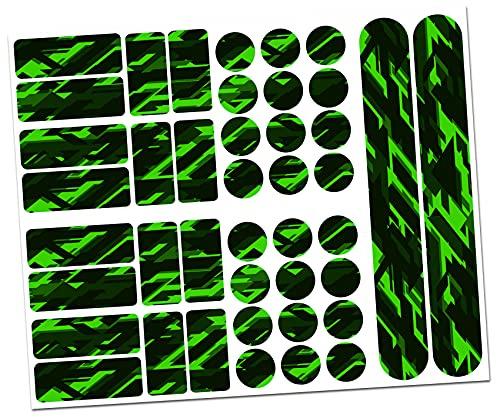 Film de protection autocollant pour cadre de vélo 34 pièces pour BMX MTB Vélo de course auto-adhésif imperméable R159 R160 (11 Future Vert néon)