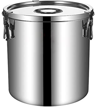 Adima 20-70L 201 Edelstahl Milchkanne Schwerlast Milchkanne Milchtransporteimer Weinkübel Flasche Ölfass Milchtopf Teedose Mit Versiegeltem Deckel Für Flüssigkeit Fester Speicher,20L