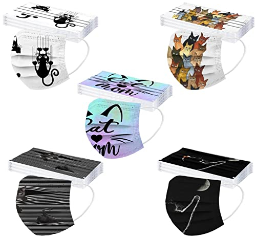 MEIYOUMK 50 Stück Mundschutz Erwachsene, Blumenmotiv Mund Nasenschutz MNS Halstuch Mund und Nasenschutz, Multifunktionstuch Atmungsaktiv Bandana, 3-lagig MNS Face Halstuch Schals für Damen und Herren