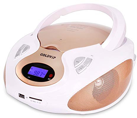 Lettori CD Boombox portatile Lettore CD con radio, ingresso AUX da 3,5 mm, jack per cuffie, telecomando macchina di apprendimento della macchina LCD Schermo LCD Macchina per l'educazione prenatale