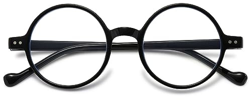 VEVESMUNDO Anti Blaulicht Lesebrille Damen Herren Runde Retro Groß Kunststoff Blaulichtfilter Lesehilf Sehhilfe Brille +1.0,+1.5,+2.0,+2.5,+3.0,+3.5,+4.0