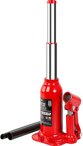 BIG RED 2 Ton (4,000 LBs) Torin Double Ram Welded Bottle Jack for Car Auto Repair and House Lift, ATH80202XR
