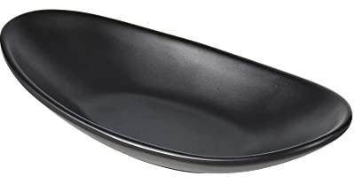 Feyarl Ovales Schlüsselschale Schwarzes Tablett Schmuckablage & Schlüsselschale für Flur, Schlafzimmer & Büro (21.5 x 11.5 x 4 cm)