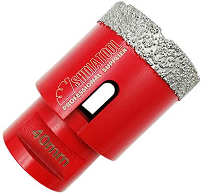 SHDIATOOL Diamant-Kernbohrer, Lochsäge Durchmesser 40mm 1-3/5 M14 Gewinde vakuumgelötet für Beton Granit Marmor Porzellan Fliesen Mauerwerk Ziegel