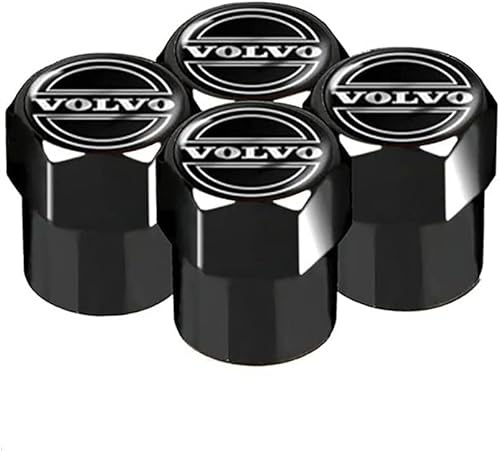 abrupt Autoventilkappen für Volvo XC90 XC60 XC40 S90 S60, Edelstahl, Wasserdicht Staubdicht, Schwarz