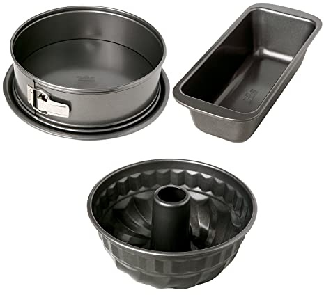 Birkmann, Backformen-Set Easy Baking, klein, 3-teilig, bestehend aus Spingform, Kastenform und Gugelhupfform, antihaft, hervorragende Qualität