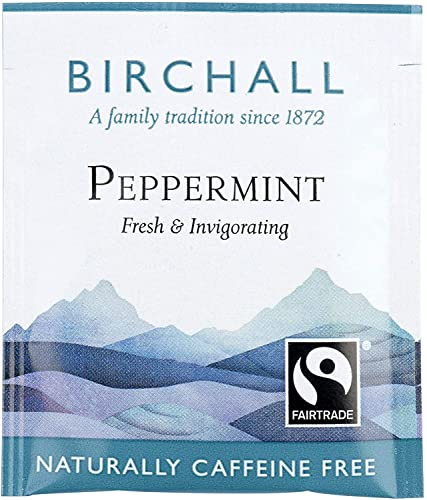 Birchall Tea Bags, Peppermint Tea Gift Set, Caffeine Free Tea Bursting with Full Flavour, Perfect Vegan Gifts, 25 Enveloped Plant-Based Tea Bags x 6 Boxes - 150 Total