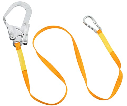 MaxEarn 1,8 m Absturzsicherung Sicherheitsgurt, Hochfester Polyester Fallschutz Sicherheitsseil, Klettergurt Sicherheitsleine mit Legierungsstahl Karabinerhaken für Outdoor Arbeiten in Höhe