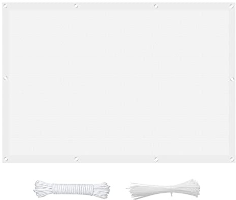 Vela ombreggiante 2.5 x 6 m Traspirante Protezione UV Vela Ombreggiante Tenda Parasole Funi Occhielli per Giardino Esterno terrazza, Bianco