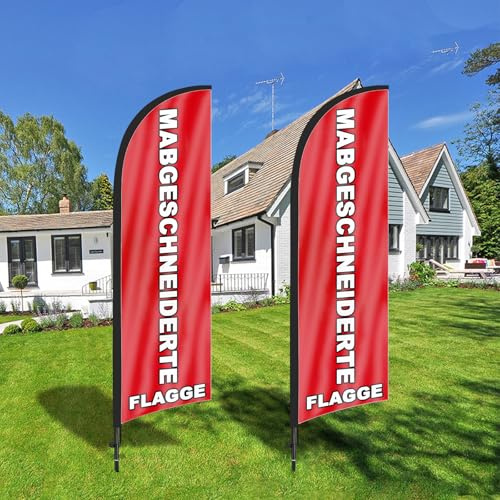 FSFLAG benutzerdefinierte Werbeflagge, 8ft benutzerdefinierte Flagge windless Federflagge mit Mast-Kit und Erdspieß, 2,2 Fuß Outdoor Indoor kommerzielle Plakatwand