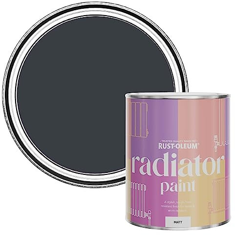 Rust-Oleum Dark Grey Heat Resistant Radiator Paint in Matt Finish - Anthracite (RAL 7016) 750ml