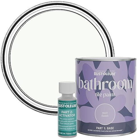 Rust-Oleum wasserfeste weiß Fliesenfarbe für Badezimmer in Matt Finish - Ruhiges Weiß 750ML