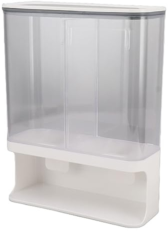 Wall Mounted Rice Dispenser, 3L Kitchen Food Storage Container Dry Food Dispenser with Measuring Cup, Cereal Dispenser Pantry Organization Grain Storage for Beans, Snack