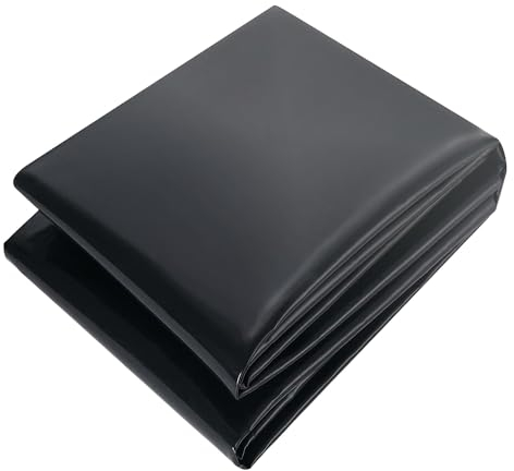 Teichfolie Schwarz Flexibel Teichmembran - 2.5x2m 3x5m 4.5x7m 5x8m 6.5x10m 7x7m HDPE Gartenteichfolie Nreißfest Teichplane Für Brunnen Wassergarten Bachläufe (0.2mm Stärke)(Größe:2x7m/7x23ft)