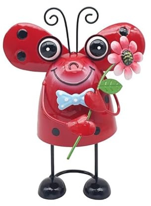 Lesser & Pavey Ladybird with Flower Garden Ornaments | Lovely Gardening Gifts For Women & Men | Designed By Bright Eyes | Gardens Decorations For Any Garden