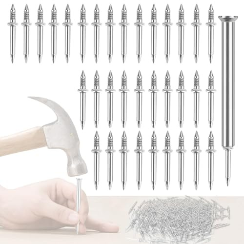 200 Stück Doppelköpfige Nägel Wand, 100mm Lang, Doppelköpfigem Sockelfaden Nagel, Doppelkopf Nagel, Doppelnagel Sockelleisten, Für Spuren Unsichtbare Sicherheitsschrauben Hülsenwerkzeug
