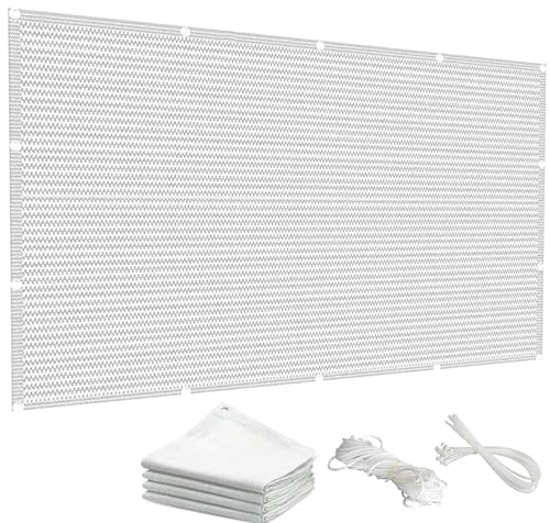 Balkon Sichtschutz 75 x 280 cm Windschutz Sonnenschutz Und Wetterfest Blickdichte Balkonverkleidung Balkonabdeckung mit Kabelbinder für Garten Balkon Terrasse, Weiß