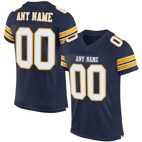 Personalisiert American-Football-Trikot Custom Football Jersey Personalized Stitched/Printed Team Name & Number Sports Uniform Men Women Youth Herren Sporthemden Schnelltrocknend Atmungsaktiv T-Shirt